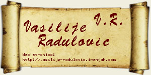 Vasilije Radulović vizit kartica